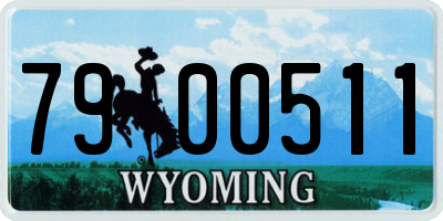 WY license plate 7900511
