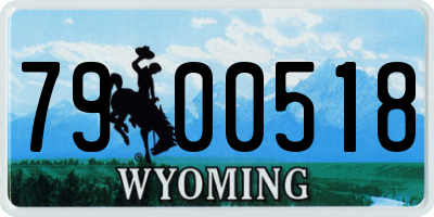 WY license plate 7900518