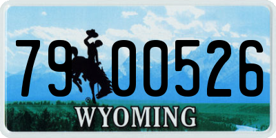 WY license plate 7900526