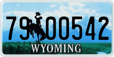 WY license plate 7900542