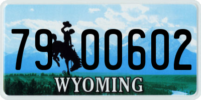 WY license plate 7900602