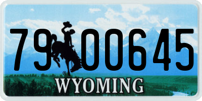 WY license plate 7900645