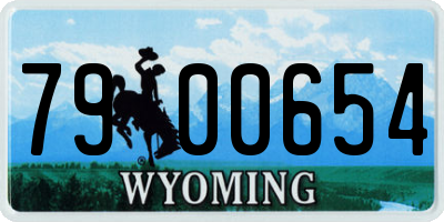 WY license plate 7900654