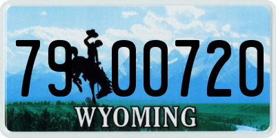 WY license plate 7900720