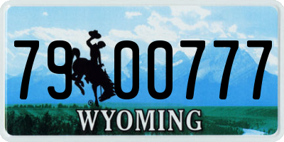 WY license plate 7900777