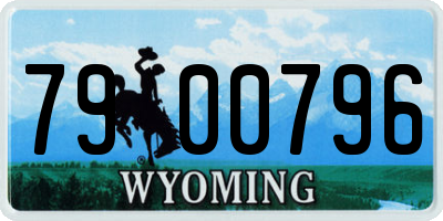 WY license plate 7900796