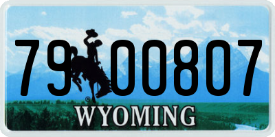 WY license plate 7900807