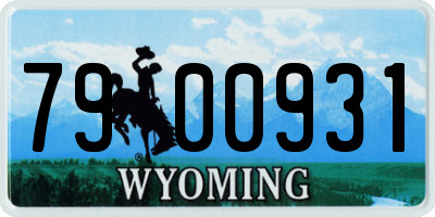 WY license plate 7900931