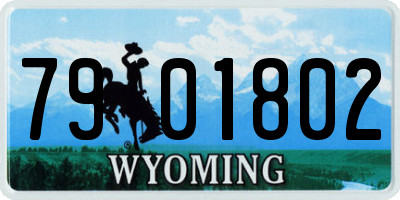 WY license plate 7901802