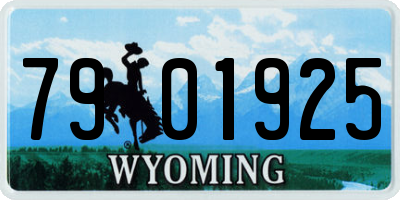 WY license plate 7901925