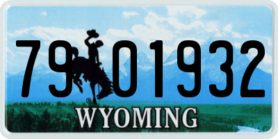 WY license plate 7901932