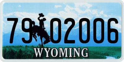 WY license plate 7902006