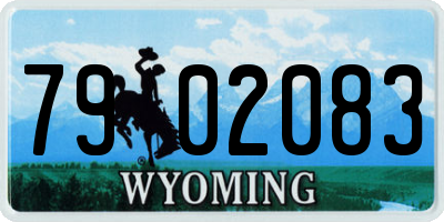 WY license plate 7902083