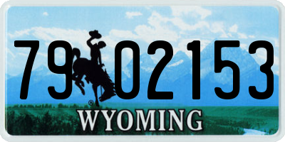 WY license plate 7902153