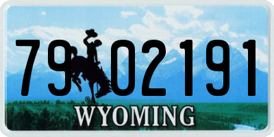 WY license plate 7902191