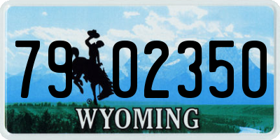 WY license plate 7902350