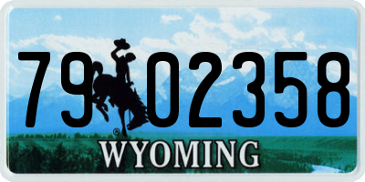 WY license plate 7902358