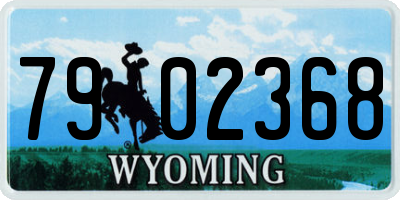 WY license plate 7902368