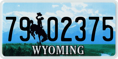 WY license plate 7902375