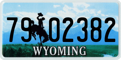 WY license plate 7902382