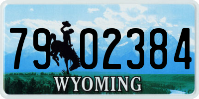 WY license plate 7902384