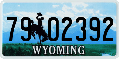 WY license plate 7902392
