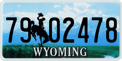 WY license plate 7902478