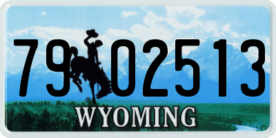 WY license plate 7902513