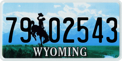 WY license plate 7902543
