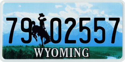 WY license plate 7902557