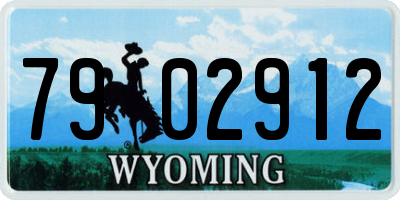 WY license plate 7902912