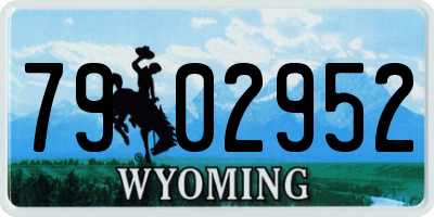 WY license plate 7902952