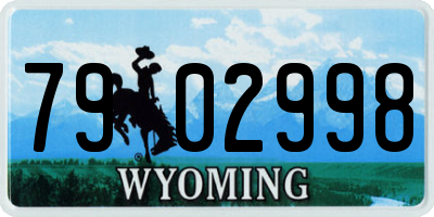 WY license plate 7902998