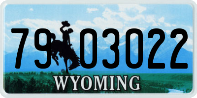 WY license plate 7903022