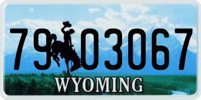 WY license plate 7903067