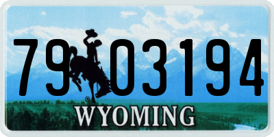 WY license plate 7903194
