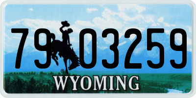 WY license plate 7903259
