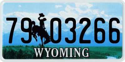 WY license plate 7903266