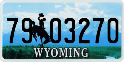 WY license plate 7903270