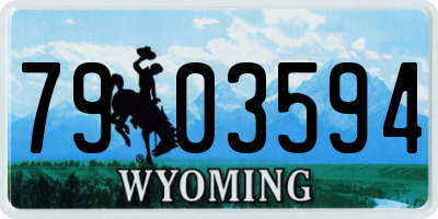 WY license plate 7903594
