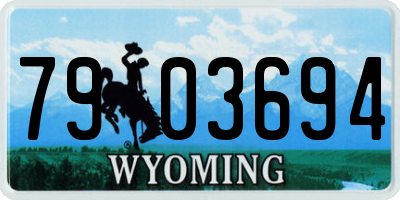 WY license plate 7903694
