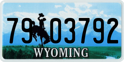 WY license plate 7903792