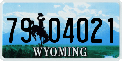 WY license plate 7904021
