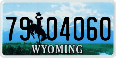 WY license plate 7904060