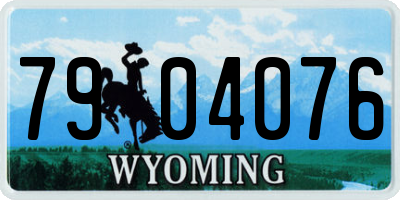 WY license plate 7904076