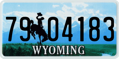 WY license plate 7904183