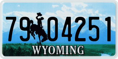 WY license plate 7904251