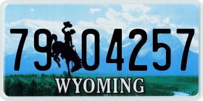 WY license plate 7904257