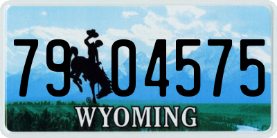 WY license plate 7904575
