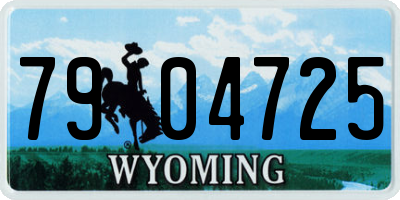 WY license plate 7904725